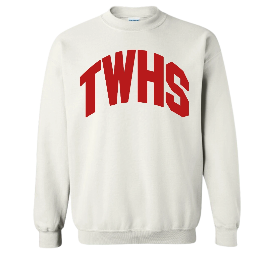 Red TWHS White Sweatshirt
